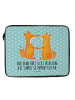 Mr. & Mrs. Panda Laptop Tasche Füchse Liebe mit Spruch in Türkis Pastell