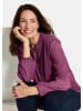 GOLDNER Elegante Jersey-Bluse mit Rundhals in beere