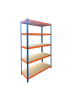 relaxdays Schwerlastregal "5 Ebenen" in Blau/ Orange - (B)120 x (H)200 x (T)50 cm
