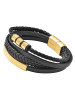 Adeliás Unisex Armband – Lederarmband aus Leder 19 cm in schwarz