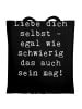 Mr. & Mrs. Panda Tote Bag Spruch Selbstakzeptanz Liebe mit Spruch in Schwarz