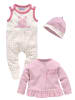 Kidsworld Strampler, Jäckchen & Mütze in rosa-weiß