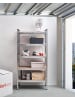 Beliani Ablageregal XITTA in Silber/Braun - (W) 90 x (H) 180 x (L) 40 cm