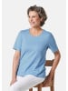 GOLDNER Basic Baumwollshirt mit kurzem Arm in hellblau