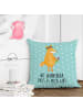 Mr. & Mrs. Panda 40x40 Kissen Fuchs Blumen mit Spruch in Türkis Pastell