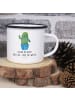 Mr. & Mrs. Panda XL Emaille Tasse Kaktus Heilig mit Spruch in Weiß