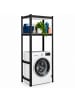 relaxdays Waschmaschinenregal in Schwarz - (B)70 x (H)150 x (T)40 cm
