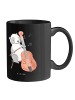 Mr. & Mrs. Panda Kaffeetasse Kontrabass Liebe mit Spruch in Schwarz