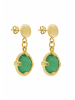Gemshine Ohrringe Chalcedone in gold coloured