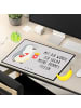 Mr. & Mrs. Panda Schreibunterlage Pinguin Pommes mit Spruch in Grau Pastell