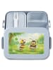 Mr. & Mrs. Panda Bentobox Bienen Paar Design ohne Spruch in Blau Pastell