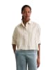 Marc O'Polo Crinkle-Streifenbluse relaxed cropped in Offwhite