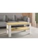 VCM  Sofatisch Couchtisch Beistelltisch Disalo 100x55 in Weiß / Honig-Eiche