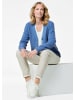 GOLDNER Kurzgröße:  Elegante Strickjacke mit V-Ausschnitt in blau
