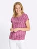 Sieh an! Kurzarmshirt in magenta-ecru-bedruckt
