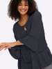 sheego 3/4-Arm-Bluse in tiefblau