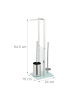 relaxdays WC Garnitur in Silber - (B)24 x (H)64,5 x (T)18 cm