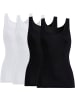 Con-ta Baumwolle, Feinripp Unterhemd 4er-Pack in weiß/schwarz