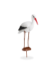 relaxdays 2x Gartenfigur "Storch" in Weiß/Rot - (B)22 x (H)80 x (T)64 cm