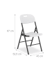 relaxdays 2 x Klappstuhl in Schwarz/ Weiß - (B)45 x (H)87 x (T)52,5 cm