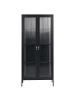 Beliani Büroschrank GLEORA in Schwarz - (W) 80 x (H) 180 x (L) 35 cm