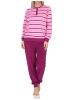 NORMANN Frottee Schlafanzug langarm Bündchen Streifenoptik in pink