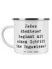 Mr. & Mrs. Panda Emaille Tasse Spruch Ungewissheit akzeptieren m... in Weiß
