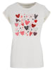 F4NT4STIC Extended Shoulder T-Shirt Cute Herzen Variety Valentinstag in Whitesand