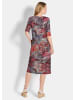 GOLDNER Florales Druckkleid mit Rundhals in bunt / gemustert