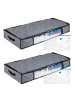 relaxdays 2 x Unterbettkommode in Grau - (B)100 x (H)15 x (T)45 cm