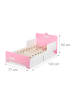 relaxdays Kinderbett "Schwan" in Weiß/ Rosa - (B)77 x (H)60 x (T)143 cm