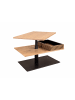 58 aufm Kessel COUCHTISCH höhenverstellbar Clem 90x49x60 Furnier Schwarz/Wildeiche