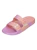 fitflop Pantoletten IQUSHION IRIDESCENT TWO-BAR BUCKLE SLIDES in rosa