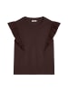 Marc O'Polo DENIM Ärmelloses Rüschen-Top regular in Burnt Aubergine
