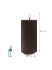 relaxdays 4 x LED Kerzen in Coffee - (H)18 x Ø 7,5 cm