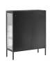 Beliani Vitrine LERRYN in Schwarz - (W) 90 x (H) 111 x (L) 35 cm