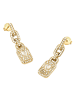 Damen-Ohrringe Ohrhänger Crystal Love Tag Goldfarben