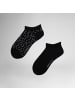 Hudson Sneakersocken Dotty 2-Pack Blumenmuster in Black