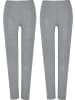 Erwin Müller Single-Jersey Leggings, lang 2er-Pack in hellgrau meliert