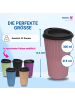 elasto Riffel-Kaffeebecher "ToGo" in raffiniertes rot/schwarz - 300 ml