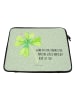 Mr. & Mrs. Panda Laptop Tasche Blume Kleeblatt mit Spruch in Blattgrün