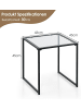 COSTWAY Gartentisch 43x43x45cm in Transparent