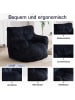 ABRIHOME Sitzsack in Schwarz Cord Gepolstert mit Schaumstoff für Wohnzimmer
