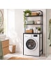 relaxdays Waschmaschinenschrank in Schwarz - (B)66 x (H)161 x (T)40 cm