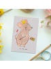 Mr. & Mrs. Panda Postkarte Make Up Artist Herz ohne Spruch in Grau Pastell