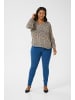 KAFFE curve Langarm-Bluse KCami Regular fit in Grey/Black Graphic Simili