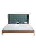Angel Cerdá Bett 7148 in Dunkelgrün / Walnuss – (B)206 x (H)213 x (T)123 cm