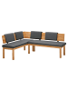 58 aufm Kessel ECKBANK Damita 155 x 194 x 84 Massivholz Kernbuche geölt/Grau