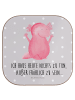 Mr. & Mrs. Panda Holz Untersetzer Axolotl Hurra mit Spruch in Grau Pastell