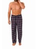 NORMANN Flanell Schlafanzug Pyjama Hose lang kariert Baumwolle - 70773 in marine